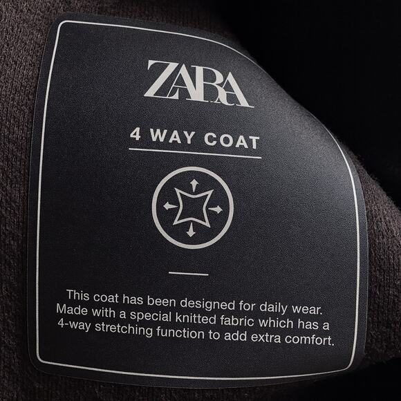 Zara 4 Way Overcoat Coat Black - Picture 8 of 9
